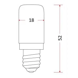Gwint-trzonek-e14 - żarówka tablicowa e14 led ciepła t25 2w ciepła 2700k rum lux 