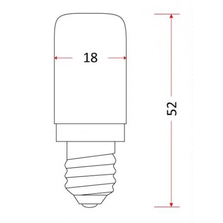 Gwint-trzonek-e14 - żarówka tablicowa e14 led ciepła t25 2w ciepła 2700k rum lux 