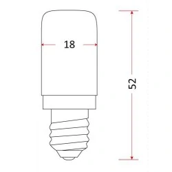 Gwint-trzonek-e14 - żarówka tablicowa e14 led zimne światło t25 2w 6500k rum lux 
