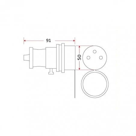 Gniazda-silowe - gg-02 gniazdo proste gumowe czarne z żółtą klapką ip44 16a rum-lux 