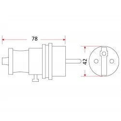 Wtyki-silowe - wg-02 czarna wtyczka prosta 250v  ip44 16a rum-lux 