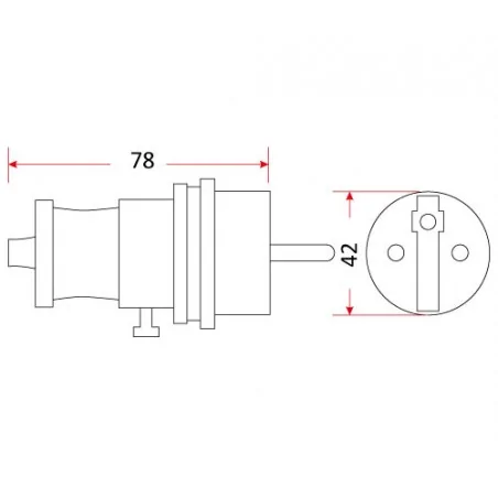 Wtyki-silowe - wg-02 czarna wtyczka prosta 250v  ip44 16a rum-lux 