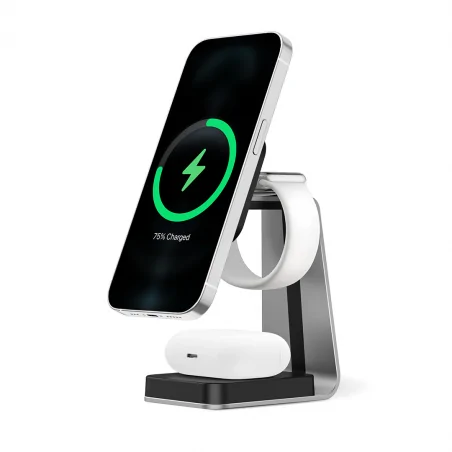Ladowarki-usb - lv0879 lvn system ładowarka indukcyjna magsafe charging stand 3w1 eko-light 