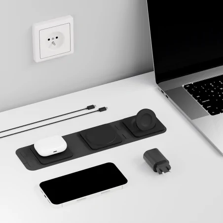 Ladowarki-usb - lv0880 lvn system ładowarka indukcyjna portable magsafe wallet 3w1 eko-light 