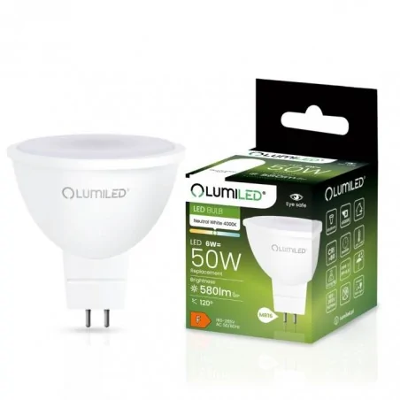 Gwint-mr-16-gu-53 - żarówka led jcdr 6w-50w gu5.3 580lm neutralna mr16 lumiled 