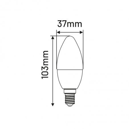 Gwint-trzonek-e14 - zimna żarówka led e14 świeczka c37 o mocy 7w 6500k elb044cw inq 