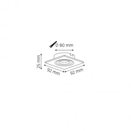 Oprawy-sufitowe - kwadratowa oprawa sufitowa ozzo mino 222-al. ip20 alu aluminiowa inq 