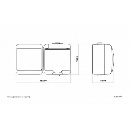 Wylaczniki-schodowe - czarny włącznik schodowy z gniazdem z przesłonami i klapką dymną n/t junior 12wghh-3dp karlik 