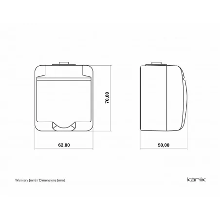 Gniazda-elektryczne - gniazdo pojedyncze w wersji schuko natynkowe czarne z klapką dymną junior 12ghe-1sd karlik 