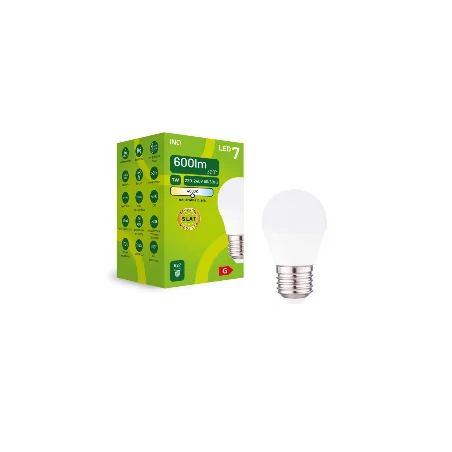 Gwint-trzonek-e27 - żarówka led e27 mleczna kulka g45 7w neutralna 4000k elp084nw inq 