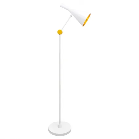 Lampy-stojace - biała lampa podłogowa 20w e27 modern il mio 308023 polux 