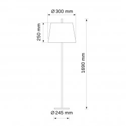 Lampy-stojace - czarna lampa podłogowa na złotej nóżce wys.169cm 1xe27 elena 325853 polux-goldlux 