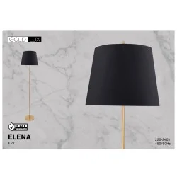 Lampy-stojace - czarna lampa podłogowa na złotej nóżce wys.169cm 1xe27 elena 325853 polux-goldlux 