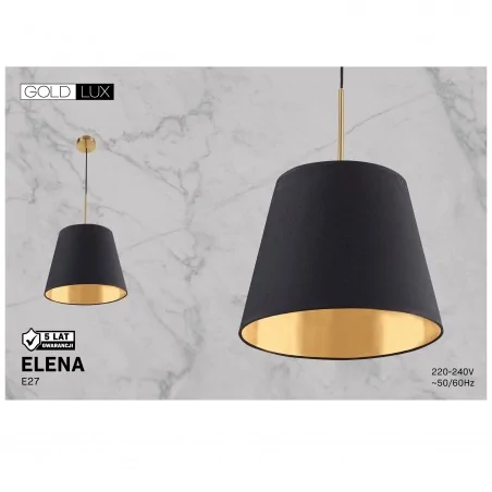Lampy-sufitowe - wisząca lampa sufitowa czarno-złota na żarówkę e27 elena 325822 polux-goldlux 