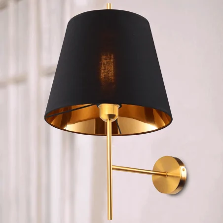 Kinkiety-do-salonu - czarno-złoty kinkiet na żarówkę e27 elena 325839 polux-goldlux 