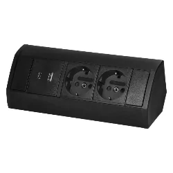 Gniazda-meblowe - or-gm-9039(gs)/b gniazdo meblowe podszafkowe podwójne czarne z usb a+c schuko orno 