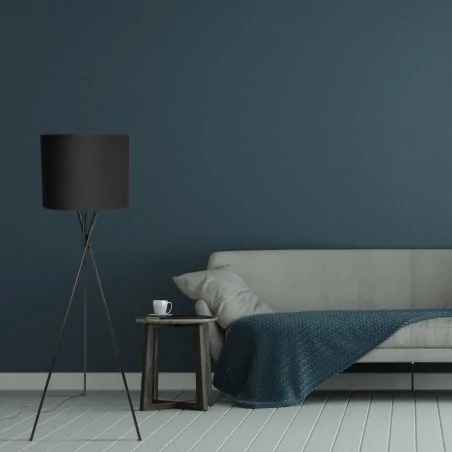 Lampy-stojace - stojąca lampa podłogowa w kolorze czarnym 1xe27 154cm tekla 325815 polux-goldlux 