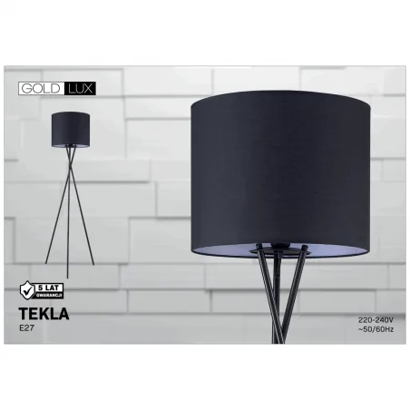 Lampy-stojace - stojąca lampa podłogowa w kolorze czarnym 1xe27 154cm tekla 325815 polux-goldlux 