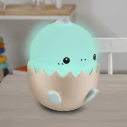 Oswietlenie-do-pokoju-dzieciecego - urocza dziecięca lampka nocna led mały dinozaur niebieski światło rgb usb-c baby dino 326980 polux-goldlux 