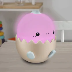 Oswietlenie-do-pokoju-dzieciecego - urocza dziecięca lampka nocna led mały dinozaur niebieski światło rgb usb-c baby dino 326980 polux-goldlux 