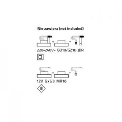 Oprawy-sufitowe - podwójna oprawa sufitowa czarna gu10 2x35w olaf2-221-bl ozzo 