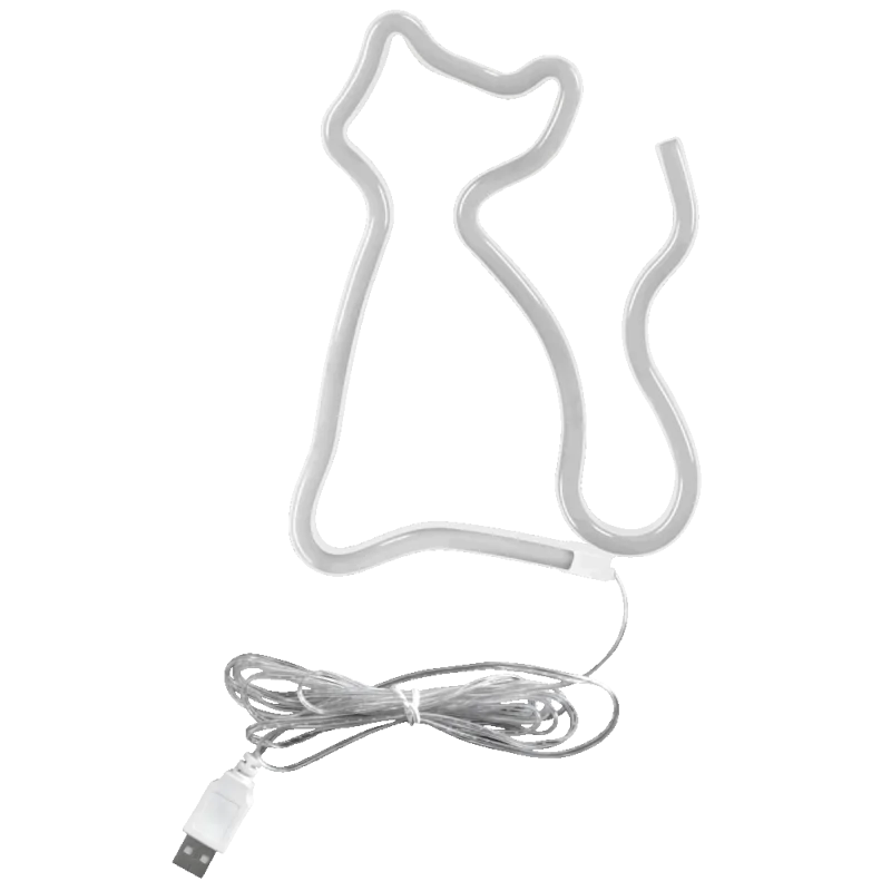 Neony-led - dekoracja led neonowy kot usb-a + zasilanie bateryjne 3xaa neon kot 327093 polux-goldlux firmy POLUX GOLDLUX 