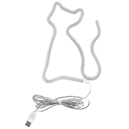 Neony-led - dekoracja led neonowy kot usb-a + zasilanie bateryjne 3xaa neon kot 327093 polux-goldlux 