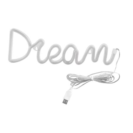 Neony-led - lampka led neonowy napis dream zasilanie usb-a+3xaa neon dream 327109 polux-goldlux 