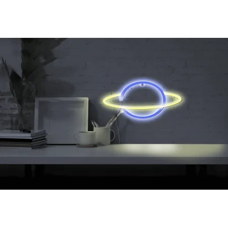 Neony-led - dekoracja neonowa led w kształcie planety usb-a+3xaa 327123 polux-goldlux 
