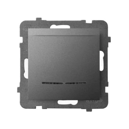 Wlaczniki-hotelowe - włącznik hotelowy z podświetleniem pomarańczowym szary matowy łp-15us/m/70 aria ospel 