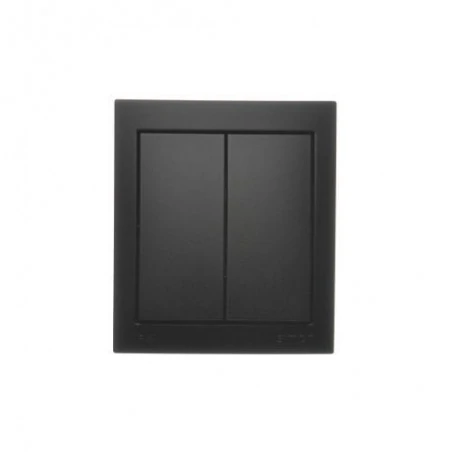 Wylaczniki-podwojne - natynkowy włącznik podwójny świecznikowy podświetlany czarny mat ip44 acw5l/49 simon aquaclick kontakt-simon 