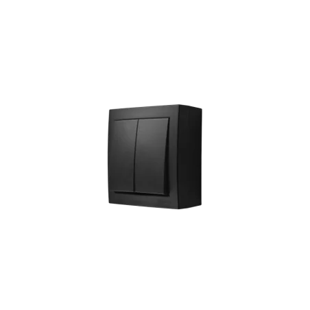 Wylaczniki-podwojne - natynkowy włącznik podwójny świecznikowy podświetlany czarny mat ip44 acw5l/49 simon aquaclick kontakt-simon 