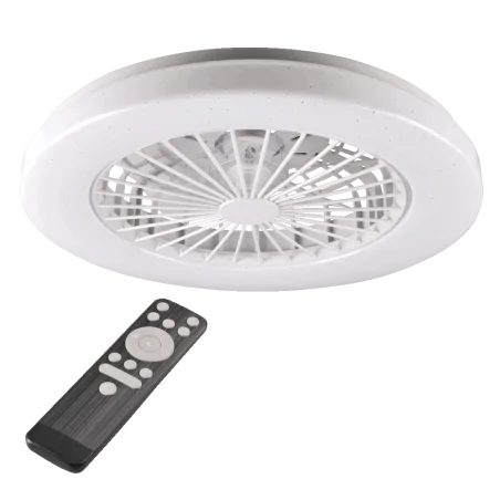 Plafony - plafon led z efektem gwiazd z funkcją wentylatora 48w z regulacją światła 3000k-65000k z pilotem ir libya 325792 polux-goldlux 