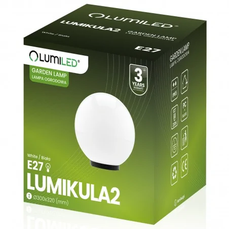 Lampy-kule-ogrodowe - lumogr0916 kula ogrodowa wbijana led 30cm e27 ip65 lumikula2 lumiled 