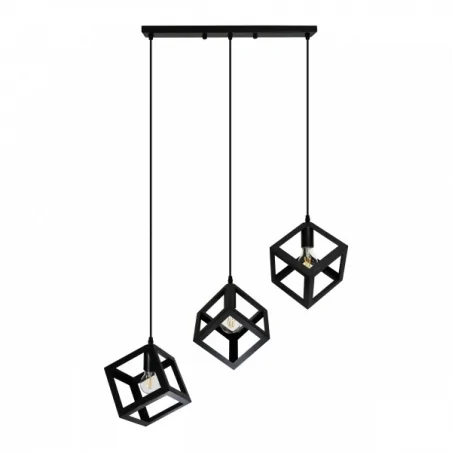 Lampy-sufitowe - nowoczesna lampa wisząca czarna loft 3x20w e27 il mio sweden 3 310361 polux 