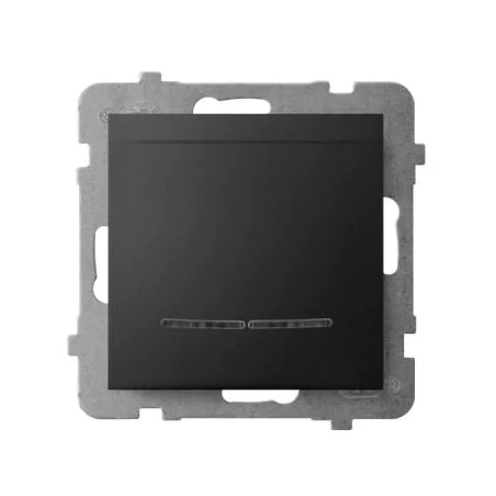 Wlaczniki-hotelowe - wyłącznik hotelowy z podświetleniem pomarańczowym czarny metalik łp-15us/m/33 aria ospel 