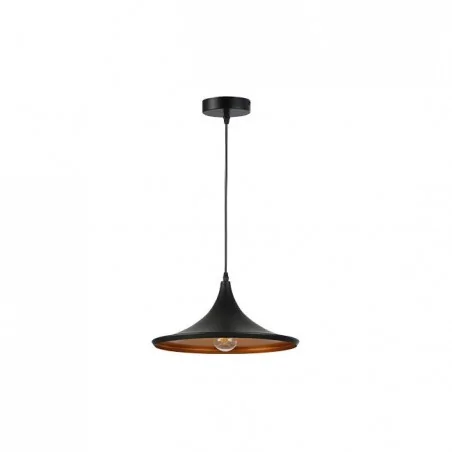 Lampy-sufitowe - czarna lampa sufitowa wisząca ze złotym wnętrzem 1xe27 mezo 0026 lvt 