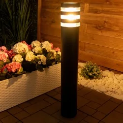 Slupki-ogrodowe - lumogr0490 czarny słupek ogrodowy 60cm e27 led ringo lumiled 