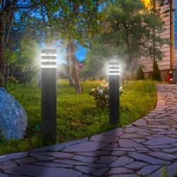 Slupki-ogrodowe - lumogr0490 czarny słupek ogrodowy 60cm e27 led ringo lumiled 