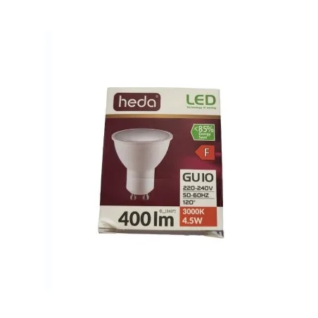 Gwint-trzonek-gu10 - żarówka led o mocy 4,5w z ciepłym światłem 3000k hd220 heda 