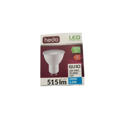 Gwint-trzonek-gu10 - żarówka led zimna 6w-37w 6500k hd231 heda 