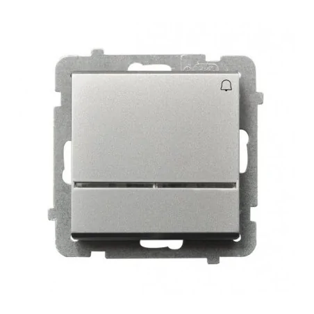 Wlaczniki-i-przyciski-dzwonkowe - przycisk zwierny dzwonkowy srebrny z pomarańczowym podświetleniem sonata łp-6rs/m/38 ospel 