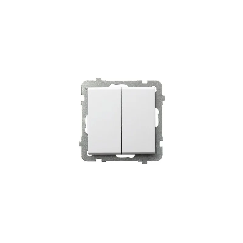 Wylaczniki-jednobiegunowe - włącznik schodowy+jednobiegunowy biały sonata łp-9r/m/00 ospel firmy OSPEL 