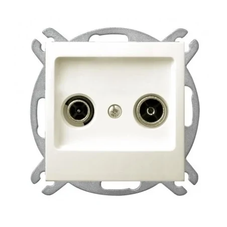 Gniazda-antenowe - gniazdo antenowe zakończeniowe białe podtynkowe ecru impresja gpa-10ypz/m/27 ospel 