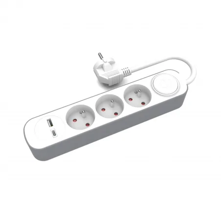 Listwy-zasilajace - ps-330ls/1,5 przedłużacz 3-gniazdowy z włącznikiem i gniazdami usb-a i usb-c plastrol 