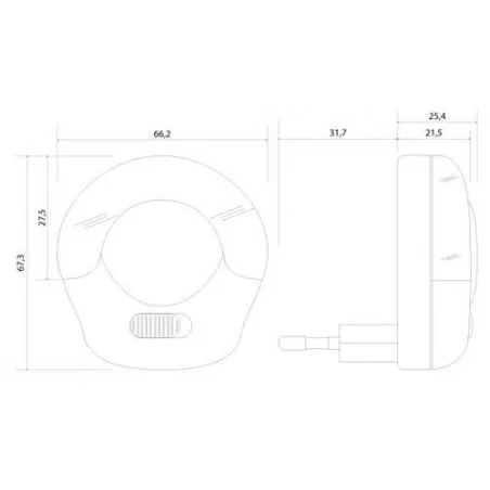 Lampki-do-kontaktu - ln-13-led lampka nocna mini wtykowa do gniazdka ciepłe światło rum-lux 