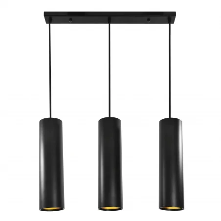 Lampy-sufitowe - lampa sufitowa wisząca czarna 3x8w gu10 il mio lati 3 polux 