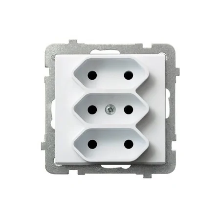 Gniazda-potrojne-podtynkowe - białe gniazdo potrójne euro bez uziemienia do ramki sonata gp-3r/m/00 ospel 