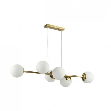 Lampy-sufitowe - modna lampa sufitowa wisząca biało-złota kule 6xe27 90 cm bali 0030 lvt 