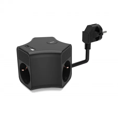 Przedluzacze-elektryczne - ps-330ls/2 przedłużacz kostka schuko z włącznikiem + 2xusbplastrol 